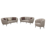 Ellorie 3-piece Upholstered Curved Sofa Set Beige