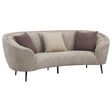 Furniture City Houma - Coaster - Ellorie Upholstered Channel Back Curved Sofa Beige - 504837