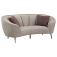 Furniture City Houma - Coaster - Ellorie Upholstered Channel Back Curved Loveseat Beige - 504838