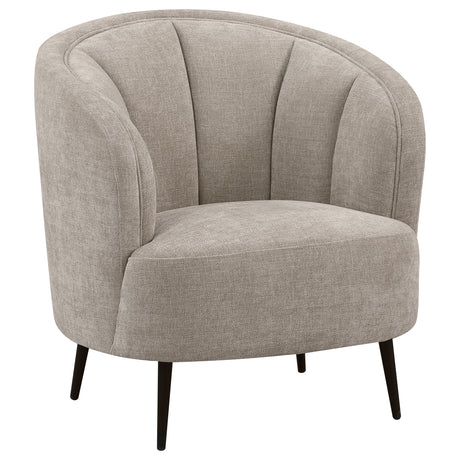 Furniture City Houma - Coaster - Ellorie Upholstered Channel Back Curved Chair Beige - 504839