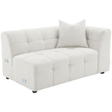 Everly Boucle Upholstered Extra Long Sofa Off White