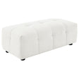 Furniture City Houma - Coaster - Everly Boucle Upholstered Rectangular Ottoman Off White - 504854