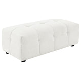 Furniture City Houma - Coaster - Everly Boucle Upholstered Rectangular Ottoman Off White - 504854