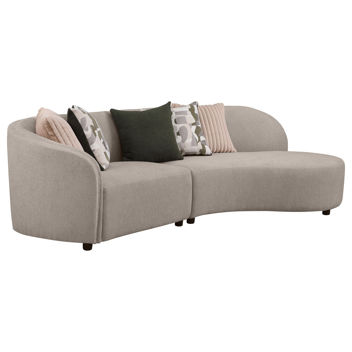 Furniture City Houma - Coaster - Fayette 2-piece Upholstered Sectional Sofa Greige - 504920