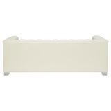 Chaviano 2-piece Upholstered Track Arm Sofa Set Pearl White