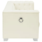 Chaviano 2-piece Upholstered Track Arm Sofa Set Pearl White