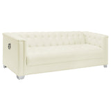 Chaviano 4-piece Upholstered Track Arm Sofa Set Pearl White
