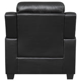 Finley 3-piece Upholstered Padded Arm Tufted Sofa Set Black