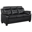 Furniture City Houma - Coaster - Finley Upholstered Padded Arm Tufted Sofa Black - 506551