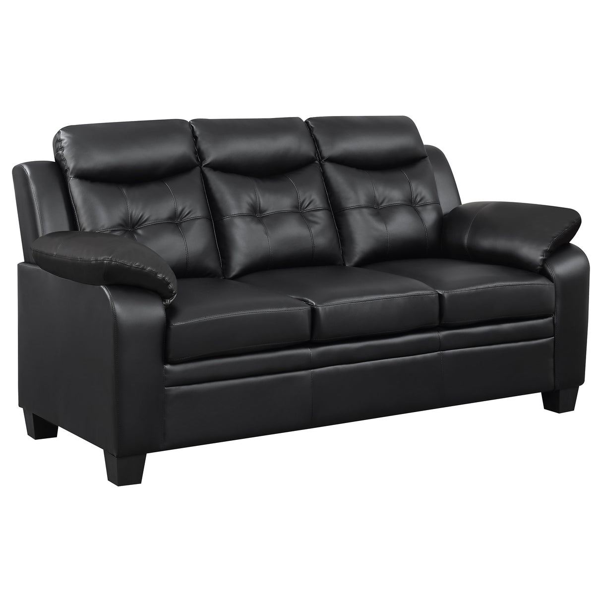 Furniture City Houma - Coaster - Finley Upholstered Padded Arm Tufted Sofa Black - 506551