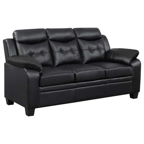 Furniture City Houma - Coaster - Finley Upholstered Padded Arm Tufted Sofa Black - 506551