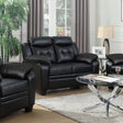 Furniture City Houma - Coaster - Finley Upholstered Padded Arm Tufted Loveseat Black - 506552