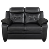 Finley Upholstered Padded Arm Tufted Loveseat Black