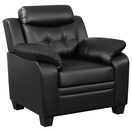 Furniture City Houma - Coaster - Finley Upholstered Padded Arm Tufted Accent Chair Black - 506553