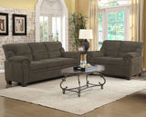 Furniture City Houma - Coaster - Clementine 2-piece Upholstered Padded Arm Sofa Set Brown - 506571-S2