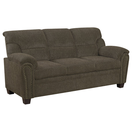 Furniture City Houma - Coaster - Clementine Upholstered Padded Arm Sofa Brown - 506571