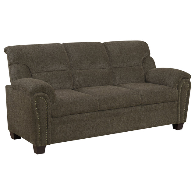 Furniture City Houma - Coaster - Clementine Upholstered Padded Arm Sofa Brown - 506571