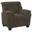 Furniture City Houma - Coaster - Clementine Upholstered Padded Arm Accent Chair Brown - 506573