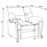 Clementine Upholstered Padded Arm Accent Chair Brown