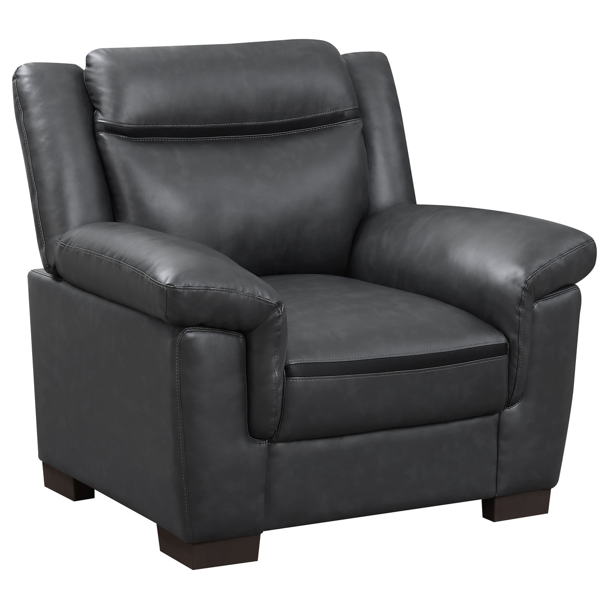 Furniture City Houma - Coaster - Arabella Upholstered Padded Arm Accent Chair Grey - 506593
