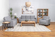 Furniture City Houma - Coaster - Bowen 3-piece Upholstered Track Arm Tufted Sofa Set Grey - 506781-S3