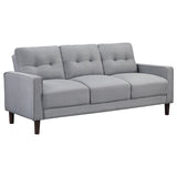 Furniture City Houma - Coaster - Bowen Upholstered Track Arm Tufted Sofa Grey - 506781