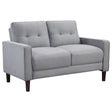 Furniture City Houma - Coaster - Bowen Upholstered Track Arm Tufted Loveseat Grey - 506782