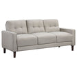 Furniture City Houma - Coaster - Bowen Upholstered Track Arm Tufted Sofa Beige - 506785