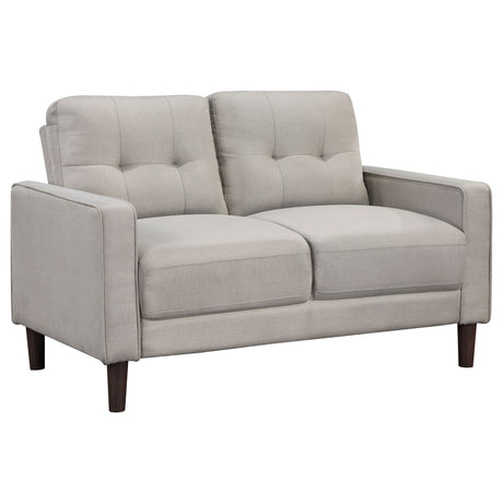 Furniture City Houma - Coaster - Bowen Upholstered Track Arm Tufted Loveseat Beige - 506786
