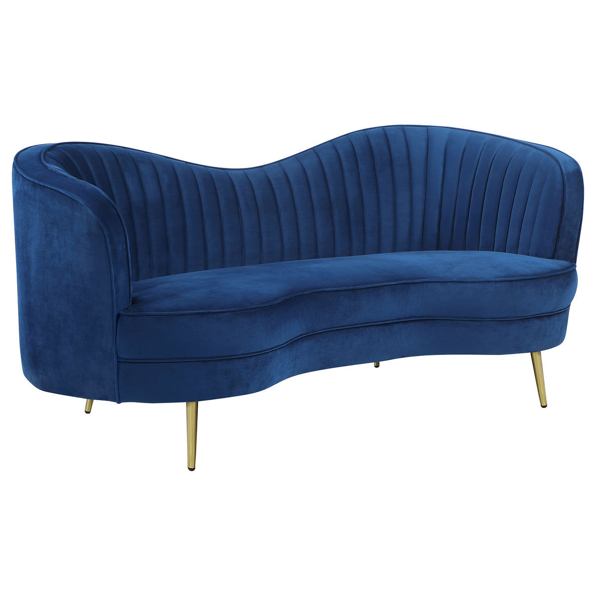 Furniture City Houma - Coaster - Sophia Upholstered Channel Tufted Loveseat Blue - 506862