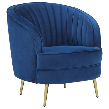 Furniture City Houma - Coaster - Sophia Upholstered Channel Tufted Barrel Accent Chair Blue - 506863