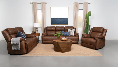 Furniture City Houma - Coaster - Ellington 3-piece Upholstered Padded Arm Sofa Set Dark Brown - 508281-S3