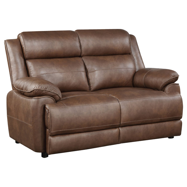 Furniture City Houma - Coaster - Ellington Upholstered Padded Arm Loveseat Dark Brown - 508282