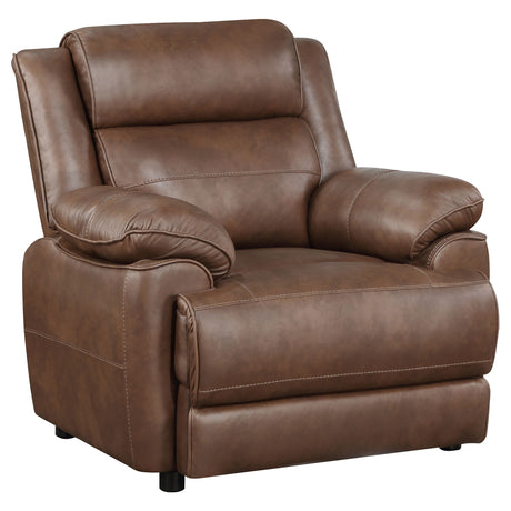 Furniture City Houma - Coaster - Ellington Upholstered Padded Arm Accent Chair Dark Brown - 508283