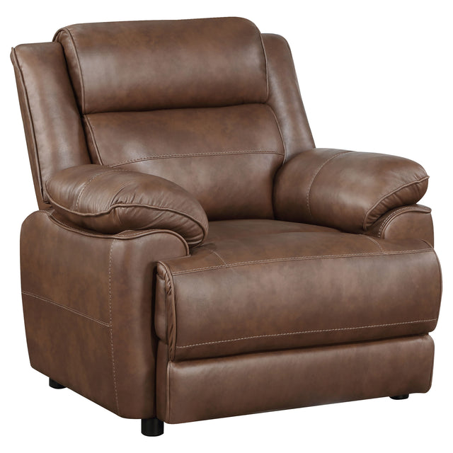 Furniture City Houma - Coaster - Ellington Upholstered Padded Arm Accent Chair Dark Brown - 508283