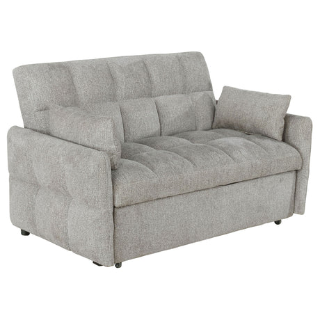 Furniture City Houma - Coaster - Cotswold Upholstered Convertible Sleeper Sofa Bed Light Grey - 508307