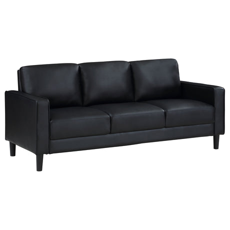 Furniture City Houma - Coaster - Ruth Upholstered Track Arm Sofa Black - 508361