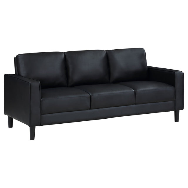 Furniture City Houma - Coaster - Ruth Upholstered Track Arm Sofa Black - 508361