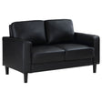 Furniture City Houma - Coaster - Ruth Upholstered Track Arm Loveseat Black - 508362