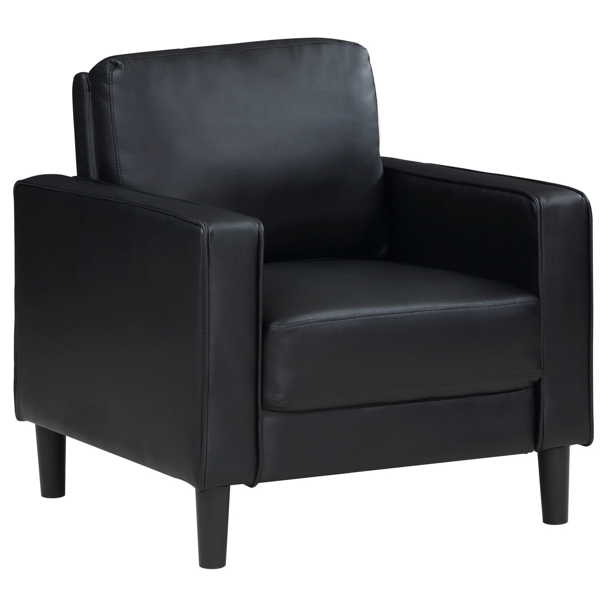 Furniture City Houma - Coaster - Ruth Upholstered Track Arm Accent Chair Black - 508363
