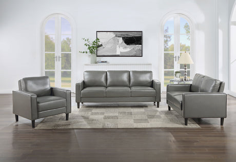 Furniture City Houma - Coaster - Ruth 3-piece Upholstered Track Arm Sofa Set Grey - 508365-S3