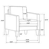 Ruth 3-piece Upholstered Track Arm Sofa Set Grey