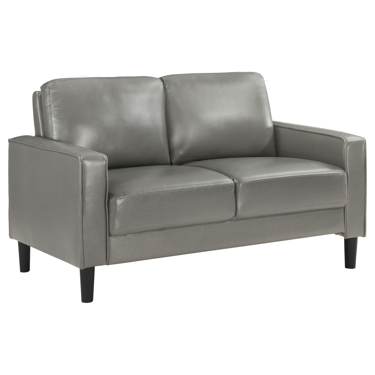 Furniture City Houma - Coaster - Ruth Upholstered Track Arm Loveseat Grey - 508366