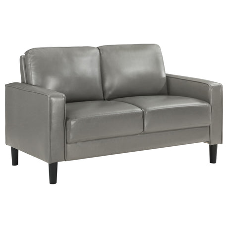 Furniture City Houma - Coaster - Ruth Upholstered Track Arm Loveseat Grey - 508366