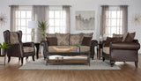 Furniture City Houma - Coaster - Elmbrook 3-piece Upholstered Rolled Arm Sofa Set Brown - 508571-S3