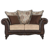 Furniture City Houma - Coaster - Elmbrook Upholstered Rolled Arm Loveseat Brown - 508572
