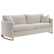 Furniture City Houma - Coaster - Corliss Upholstered Curved Track Arm Sofa Beige - 508821