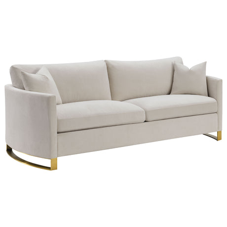Furniture City Houma - Coaster - Corliss Upholstered Curved Track Arm Sofa Beige - 508821