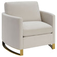 Furniture City Houma - Coaster - Corliss Upholstered Curved Track Arm Chair Beige - 508823