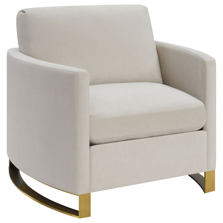Furniture City Houma - Coaster - Corliss Upholstered Curved Track Arm Chair Beige - 508823